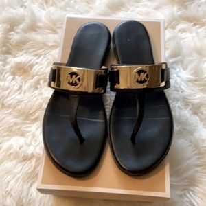 Michael Kors sandals black and gold size 8